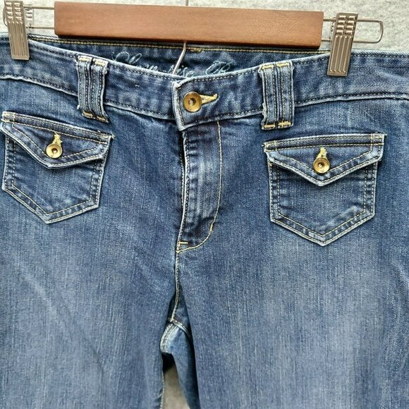 Tommy Hilfiger Classic Low Rise Boot Cut Women's Jeans Dark Denim Size 14 - Picture 5 of 13